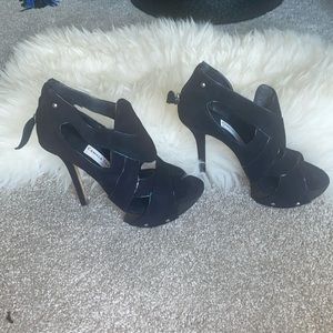 Camilla Skovgaard Navy Suede platform stiletto size 38.5 worn 1X zipper @ heel